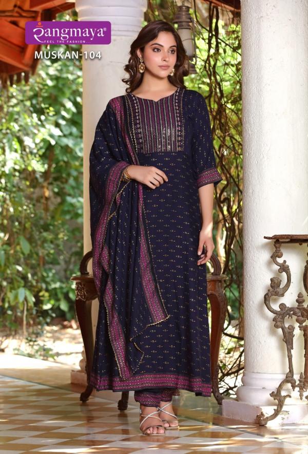 Rangmaya Muskan Rayon Designer Exclusive Readymade Suit